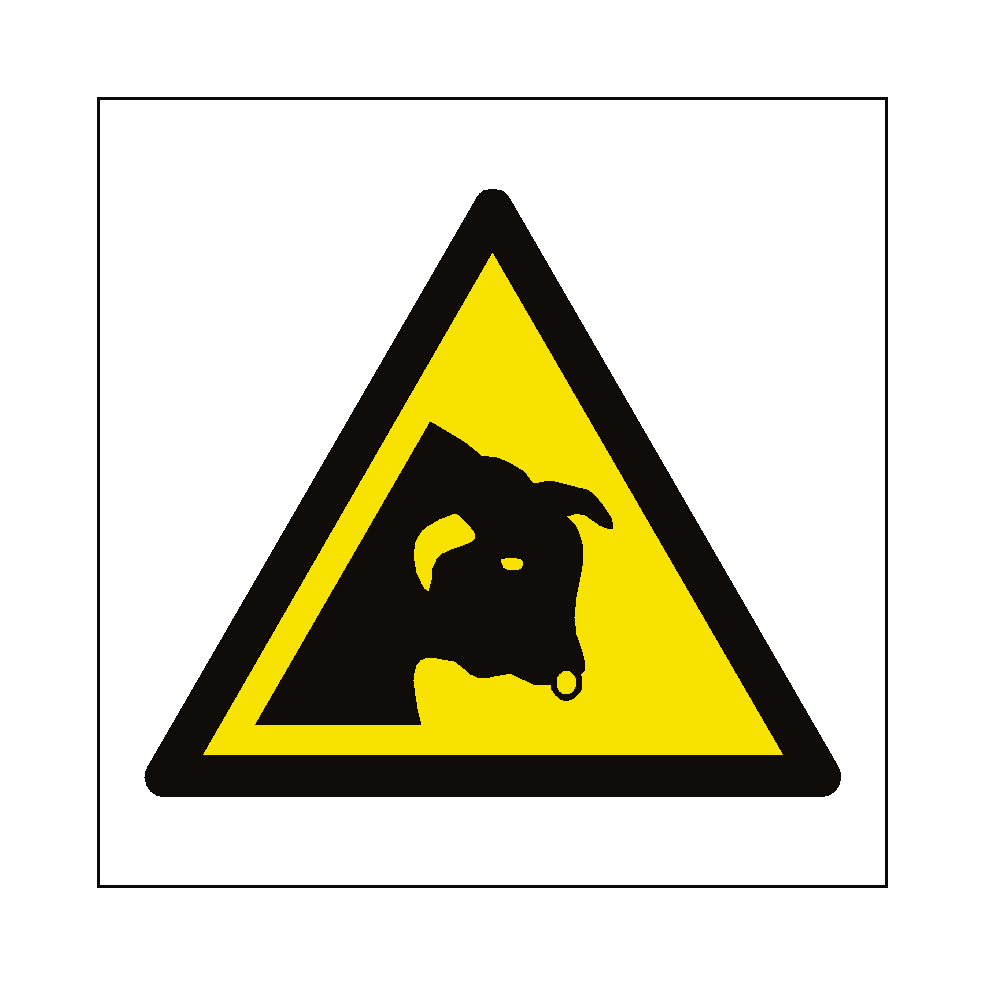 Bull Warning Symbol Label | Safety-Label.co.uk