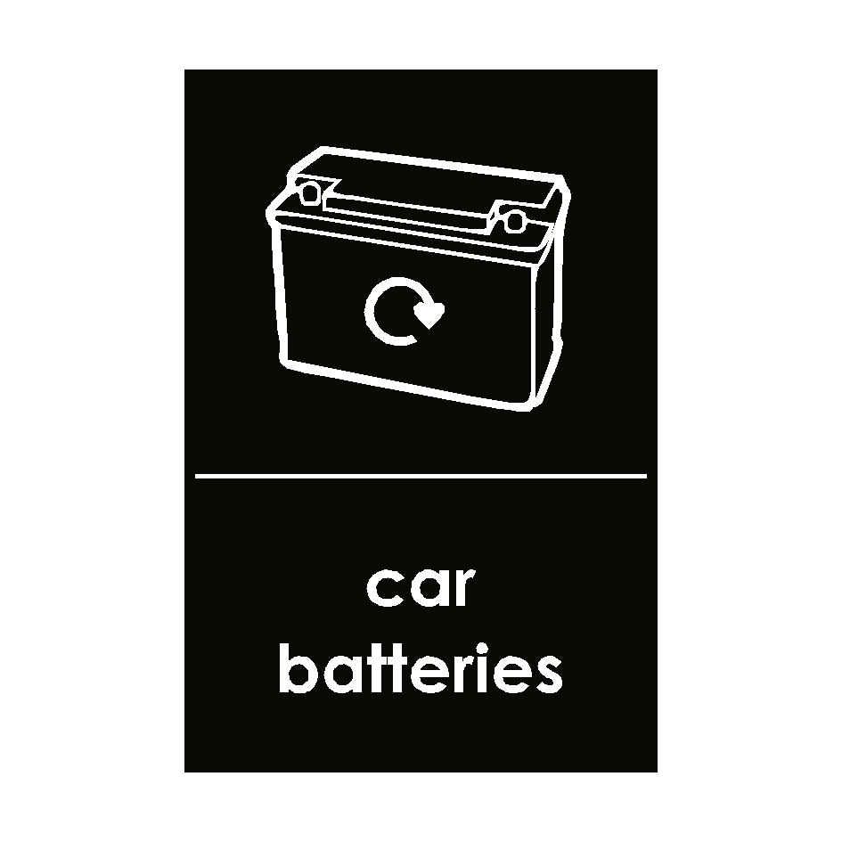 Car Batteries Waste Sign | Safety-Label.co.uk