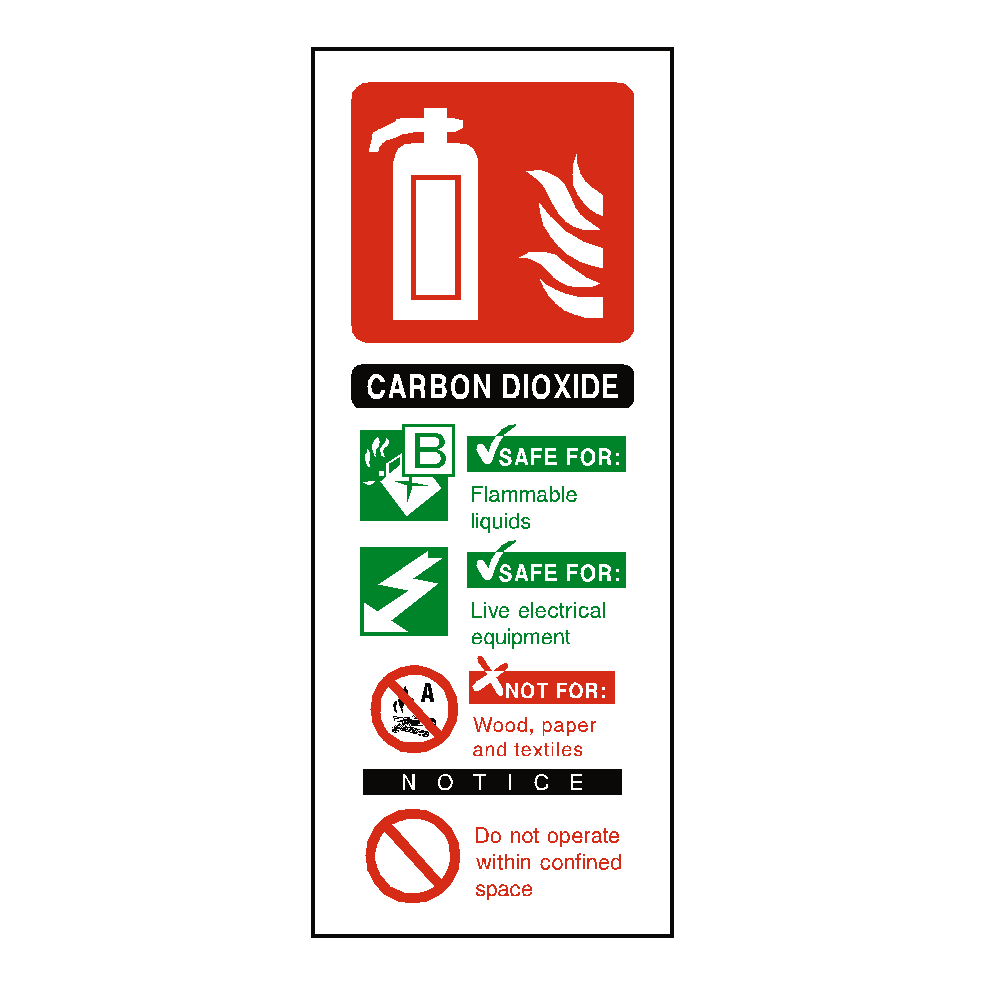 CO2 Fire Extinguisher Label | Safety-Label.co.uk