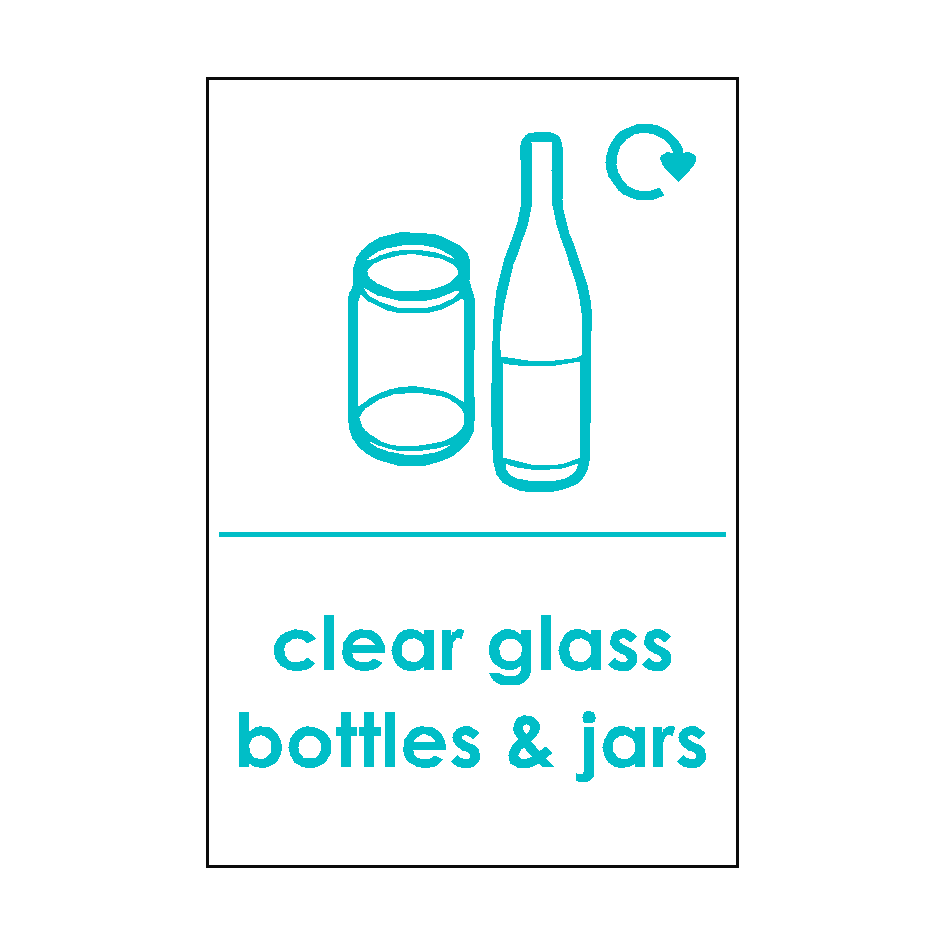 Clear Glass Waste Sign | Safety-Label.co.uk