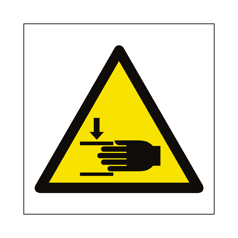 Crushing Hazard Symbol Sign | Safety-Label.co.uk