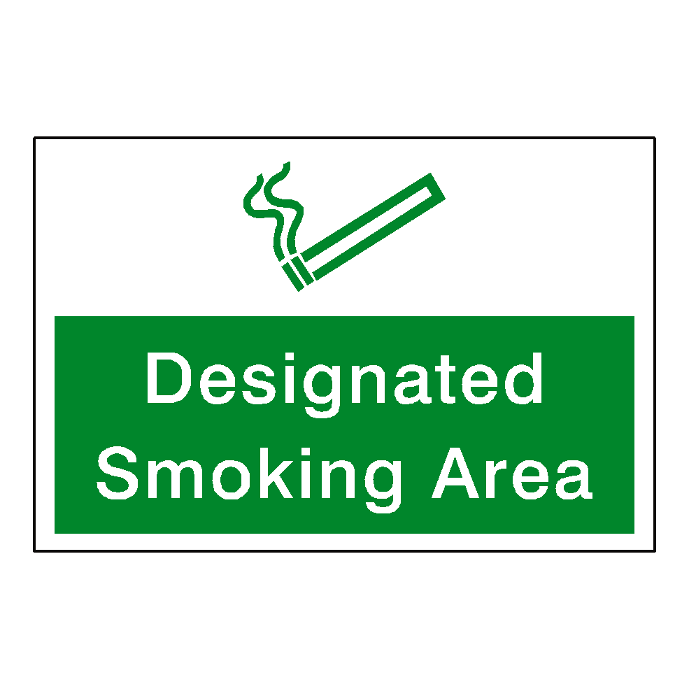 Designated Smoking Area Sticker | Safety-Label.co.uk