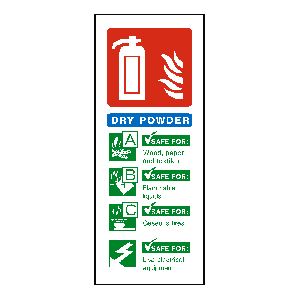 Dry Powder Fire Extinguisher Sign | Safety-Label.co.uk