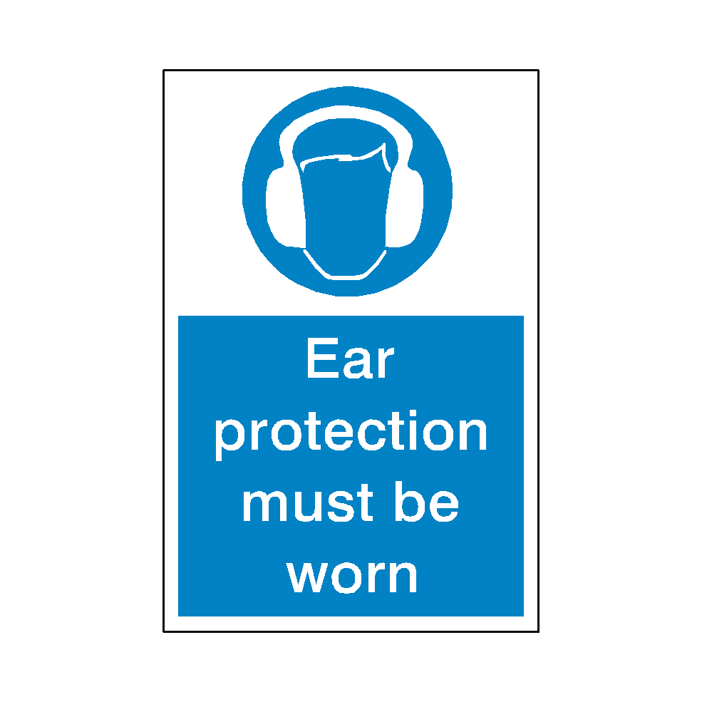 Ear Protection Sticker | Safety-Label.co.uk