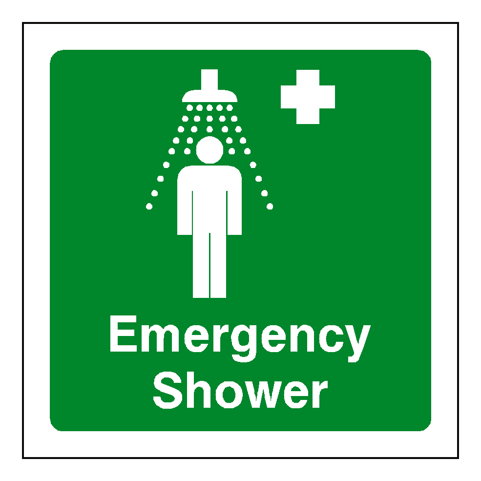 First Aid Emergency Shower Sticker | Safety-Label.co.uk