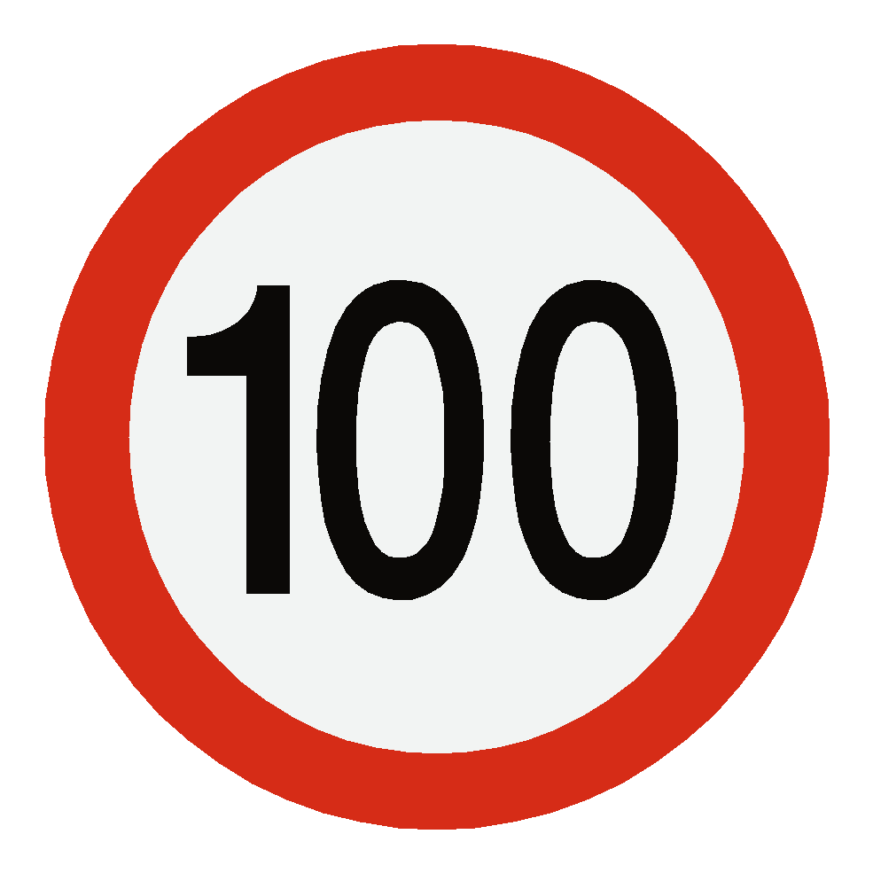 European 100 Kmh Speed Limit Sticker | Safety-Label.co.uk