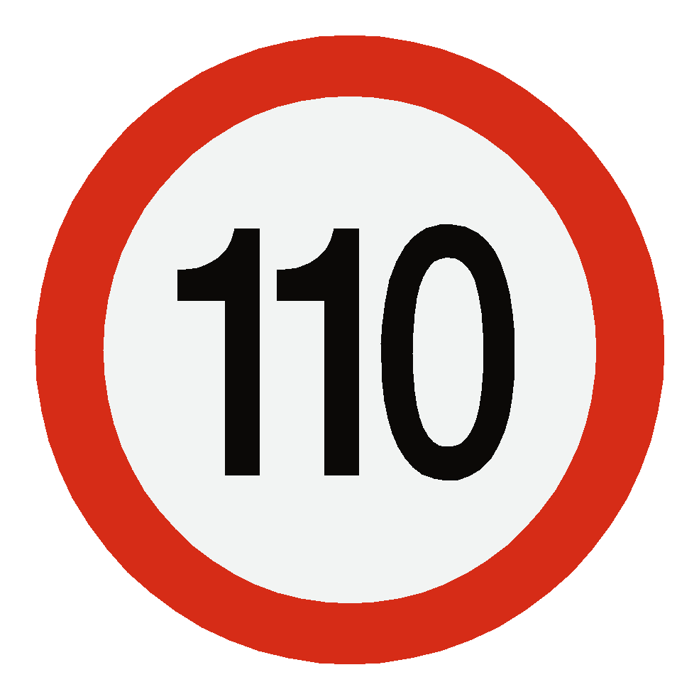 European 110 Kmh Speed Limit Sticker | Safety-Label.co.uk