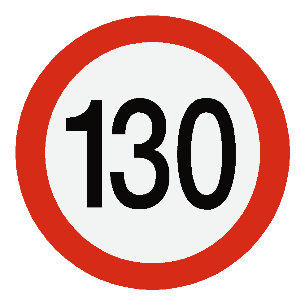 European 130 Kmh Speed Limit Sticker | Safety-Label.co.uk