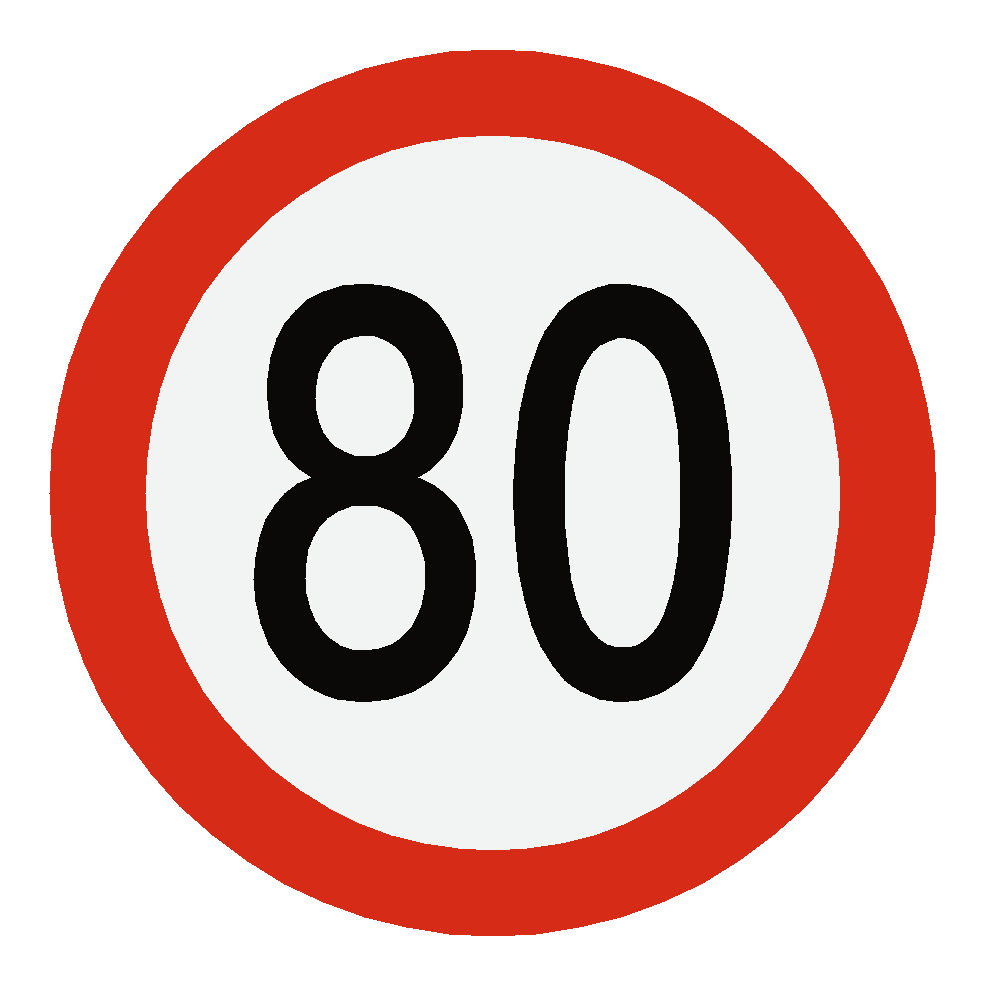 European 80 Kmh Speed Limit Sticker | Safety-Label.co.uk