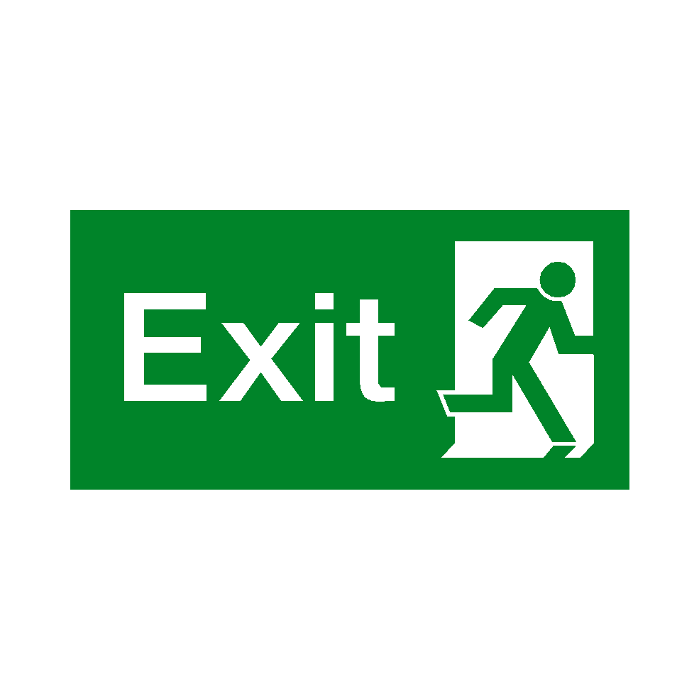 Exit Right Sticker | Safety-Label.co.uk