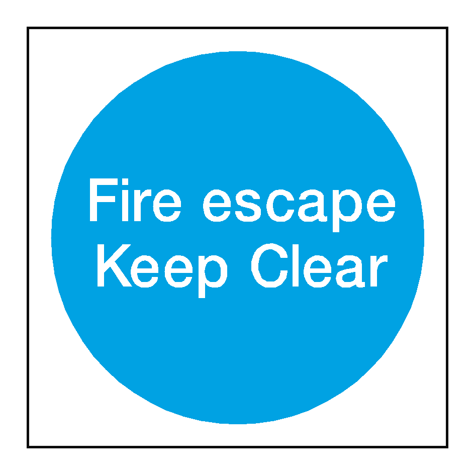 Fire Escape Keep Clear Sticker | Safety-Label.co.uk