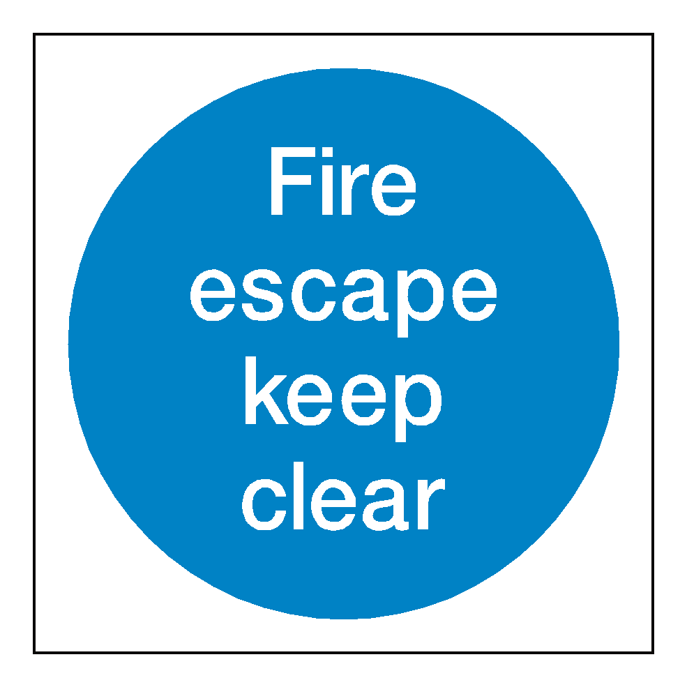 Fire Escape Keep Clear Sign | Safety-Label.co.uk