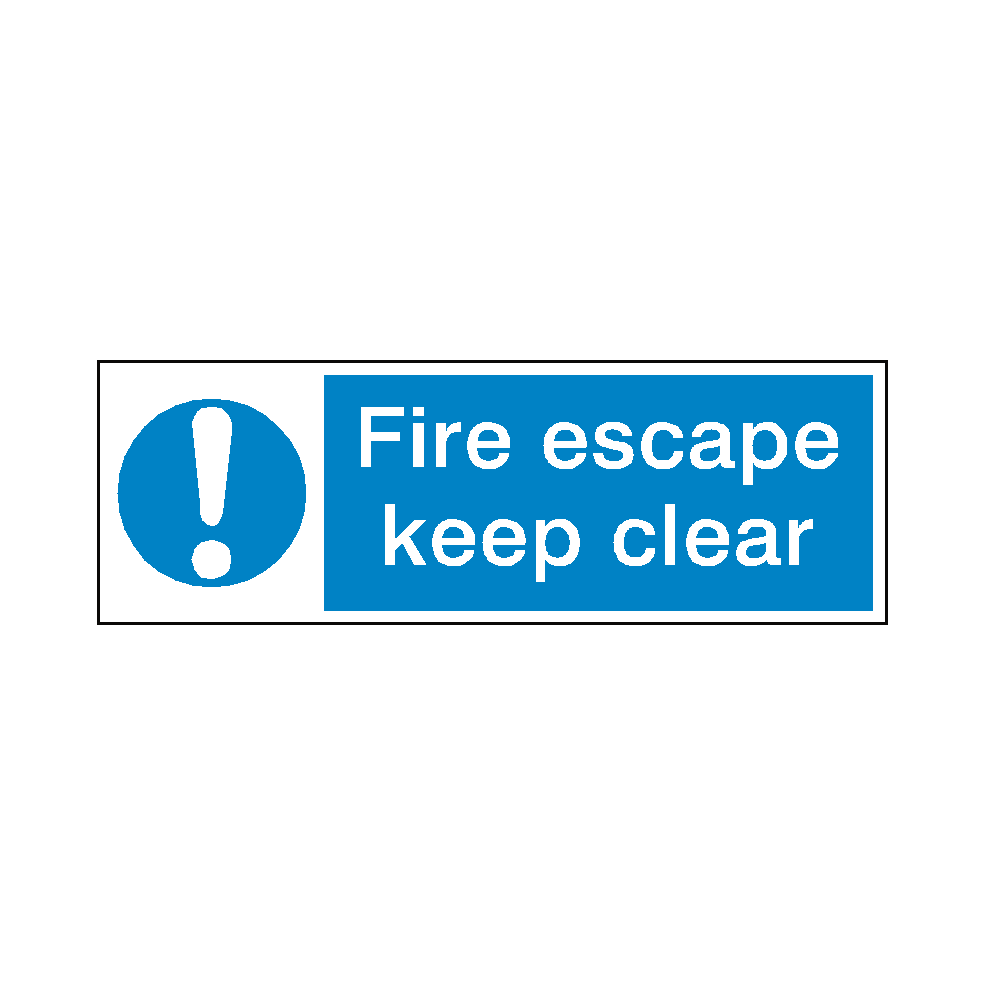Fire Escape Keep Clear Label | Safety-Label.co.uk