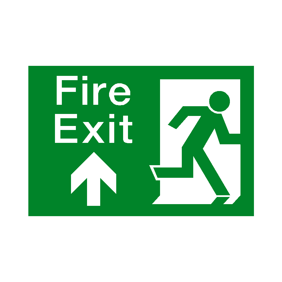 Fire Exit Up Arrow Sticker | Safety-Label.co.uk