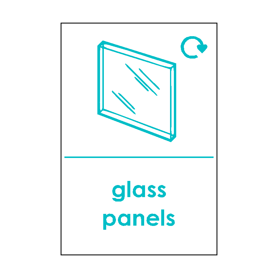 Flat Glass Waste Sticker | Safety-Label.co.uk