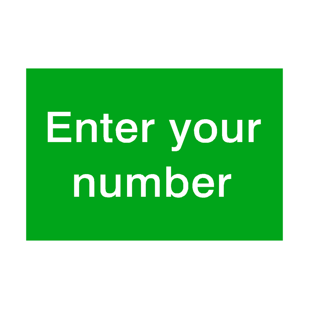 Green Custom Number Sticker | Safety-Label.co.uk