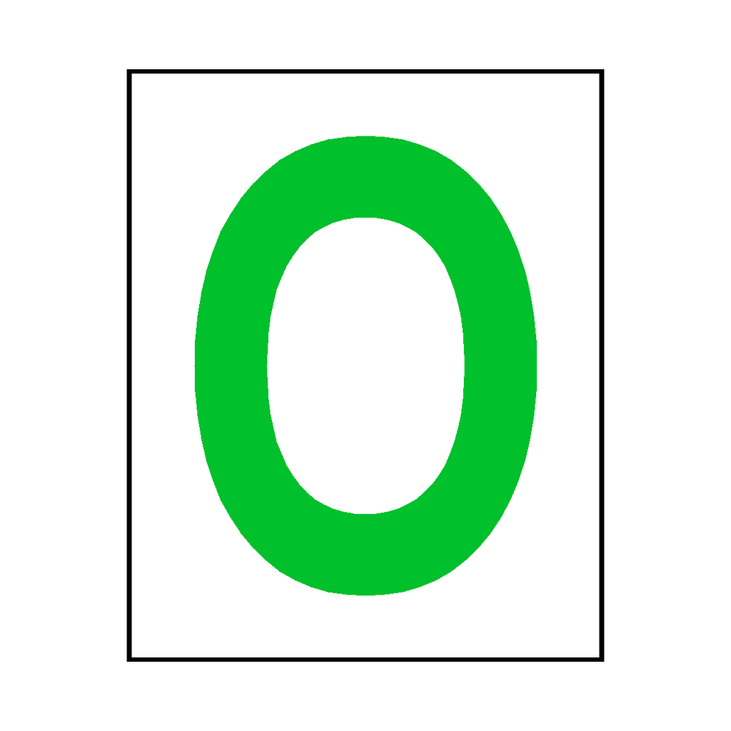 Letter O Sticker Green | Safety-Label.co.uk