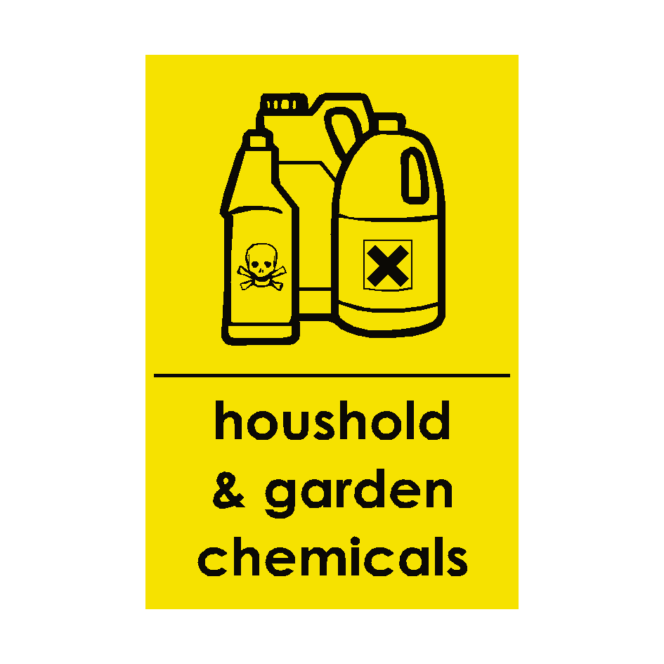 Household and Garden Chemicals Recycling Sticker | Safety-Label.co.uk