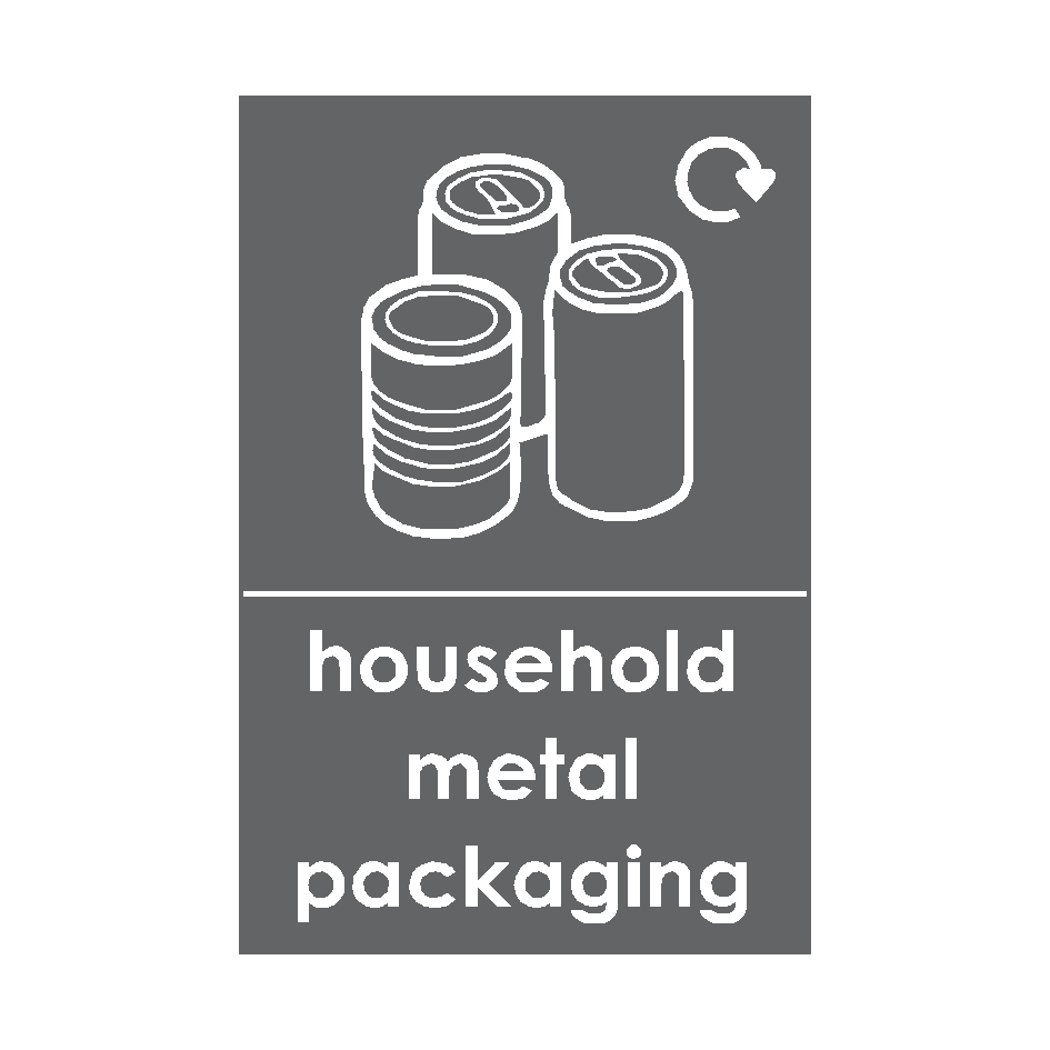 Household Metal Packaging Waste Recycling Sticker | Safety-Label.co.uk