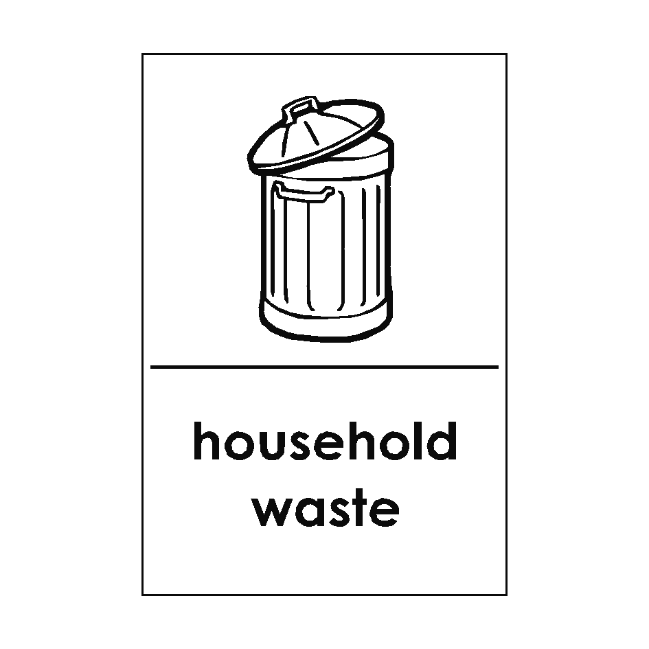 Household Waste Recycling Sticker | Safety-Label.co.uk