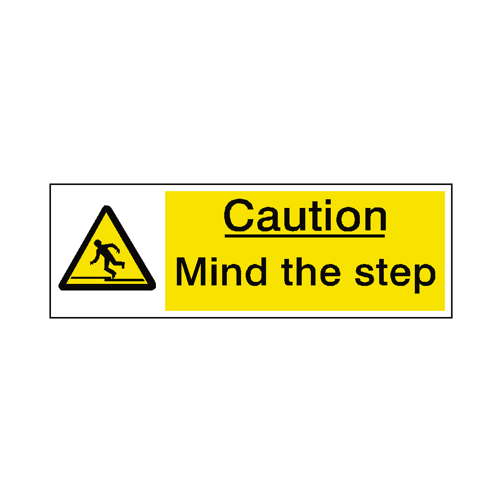 Mind The Step Label | Safety-Label.co.uk