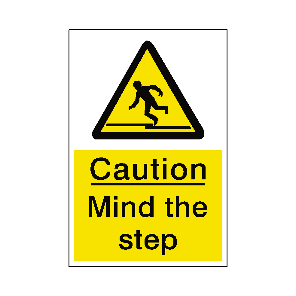 Mind The Step Sticker | Safety-Label.co.uk