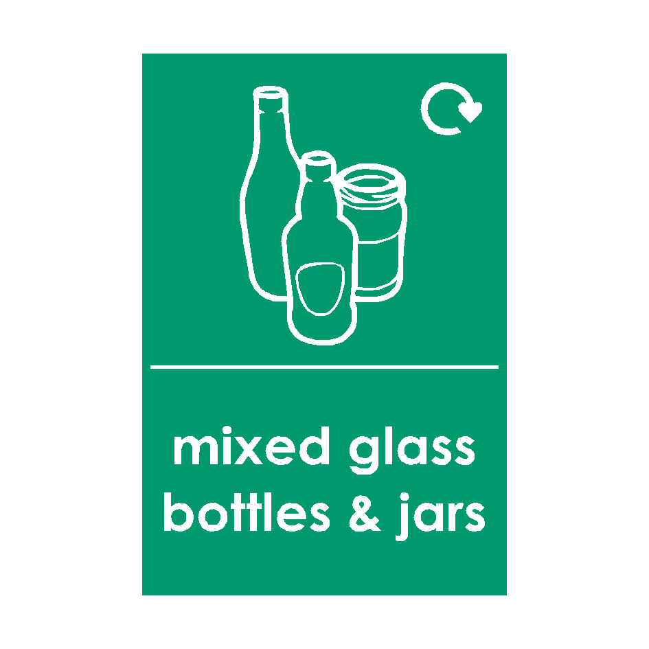 Mixed Glass Waste Sticker | Safety-Label.co.uk