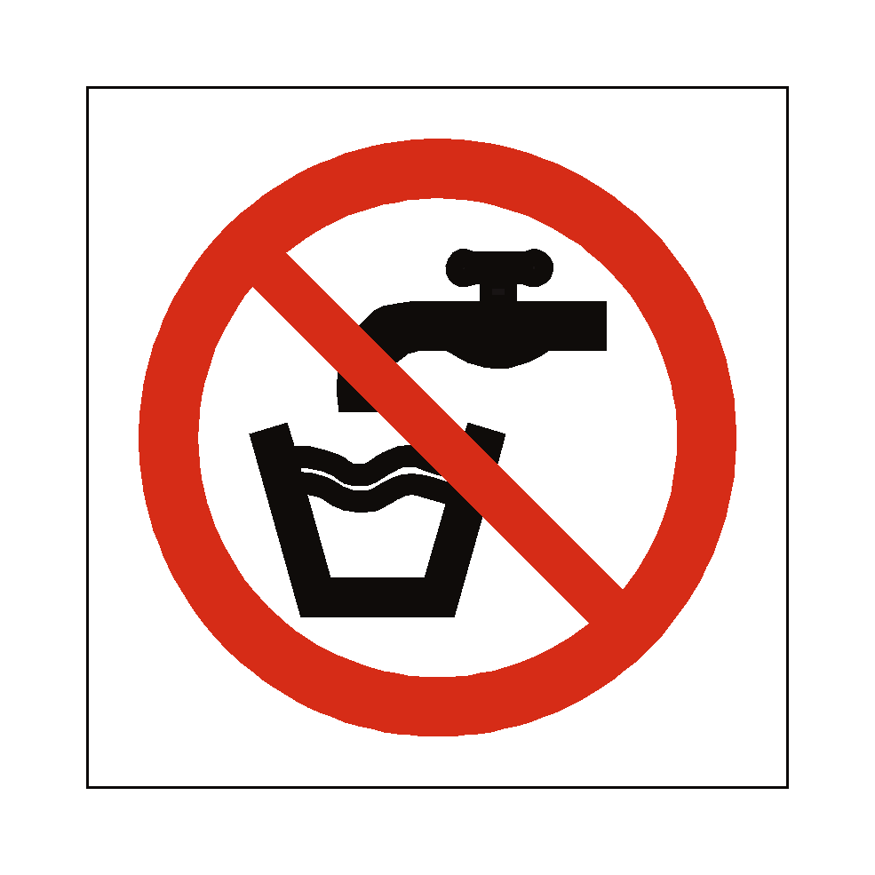 No Drinking Water Symbol Label | Safety-Label.co.uk