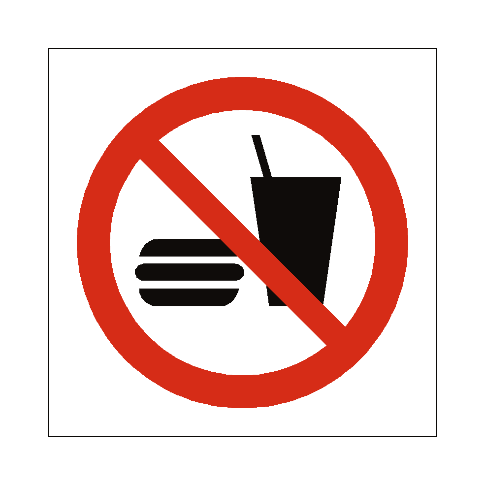 No Eating Or Drinking Symbol Label | Safety-Label.co.uk