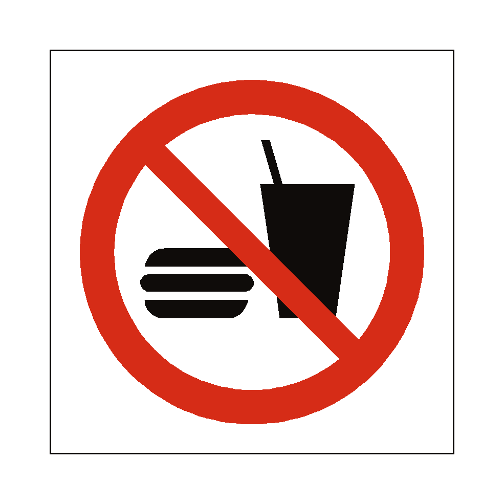 No Eating Or Drinking Symbol Sign | Safety-Label.co.uk