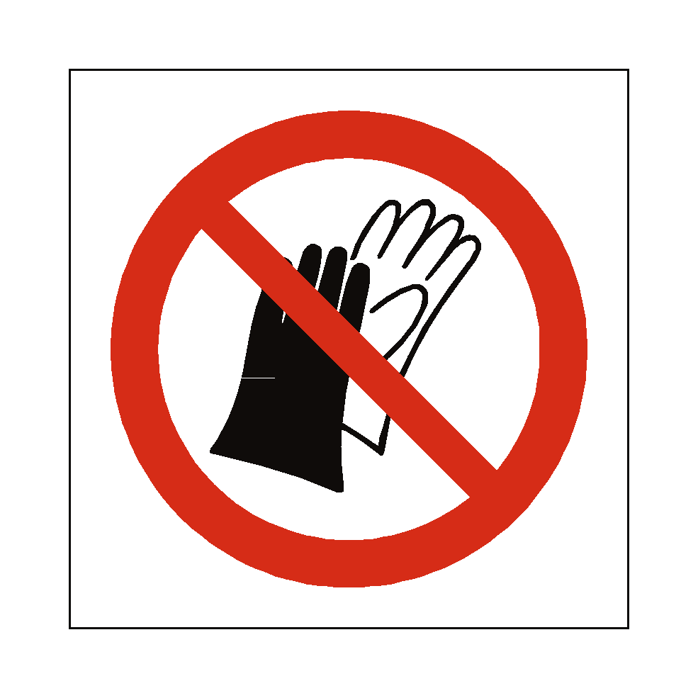 Do Not Wear Gloves Symbol Label | Safety-Label.co.uk