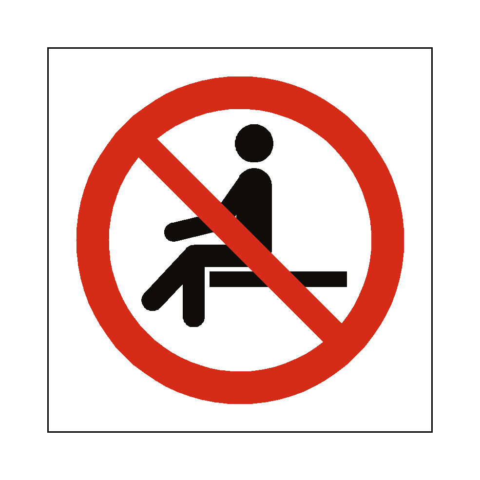 No Sitting Symbol Label | Safety-Label.co.uk