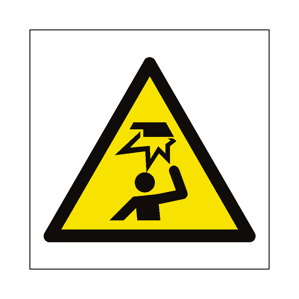 Overhead Obstacles Hazard Symbol Sign | Safety-Label.co.uk