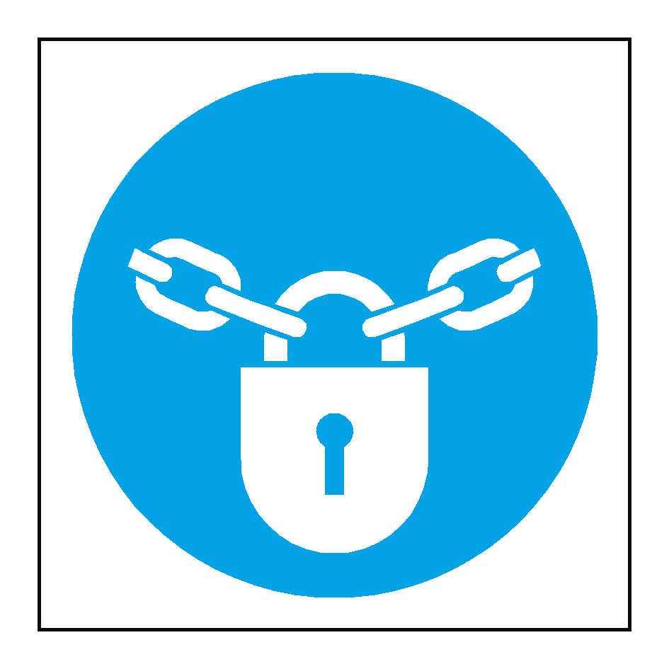 Keep Locked Symbol Door Sticker | Safety-Label.co.uk