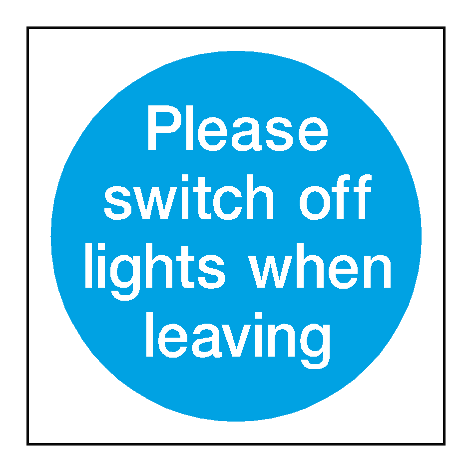 Switch Off Lights Door Sticker | Safety-Label.co.uk