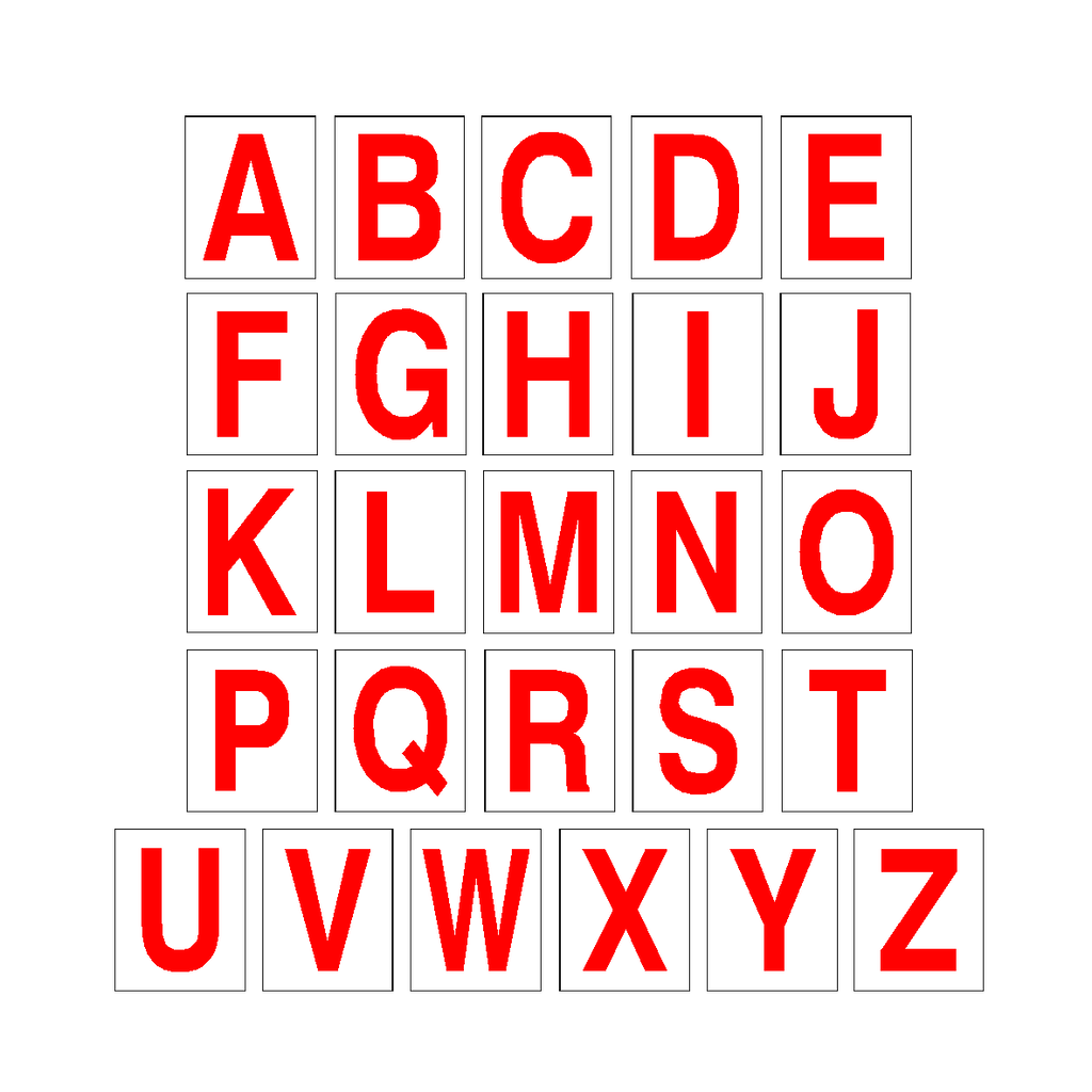 Alphabet Letter Sticker Pack Red | Safety-Label.co.uk