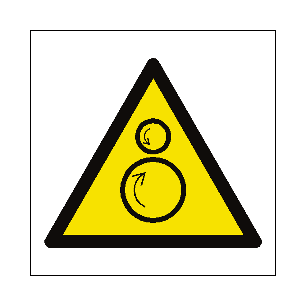 Rotating Rollers Hazard Symbol Sign | Safety-Label.co.uk