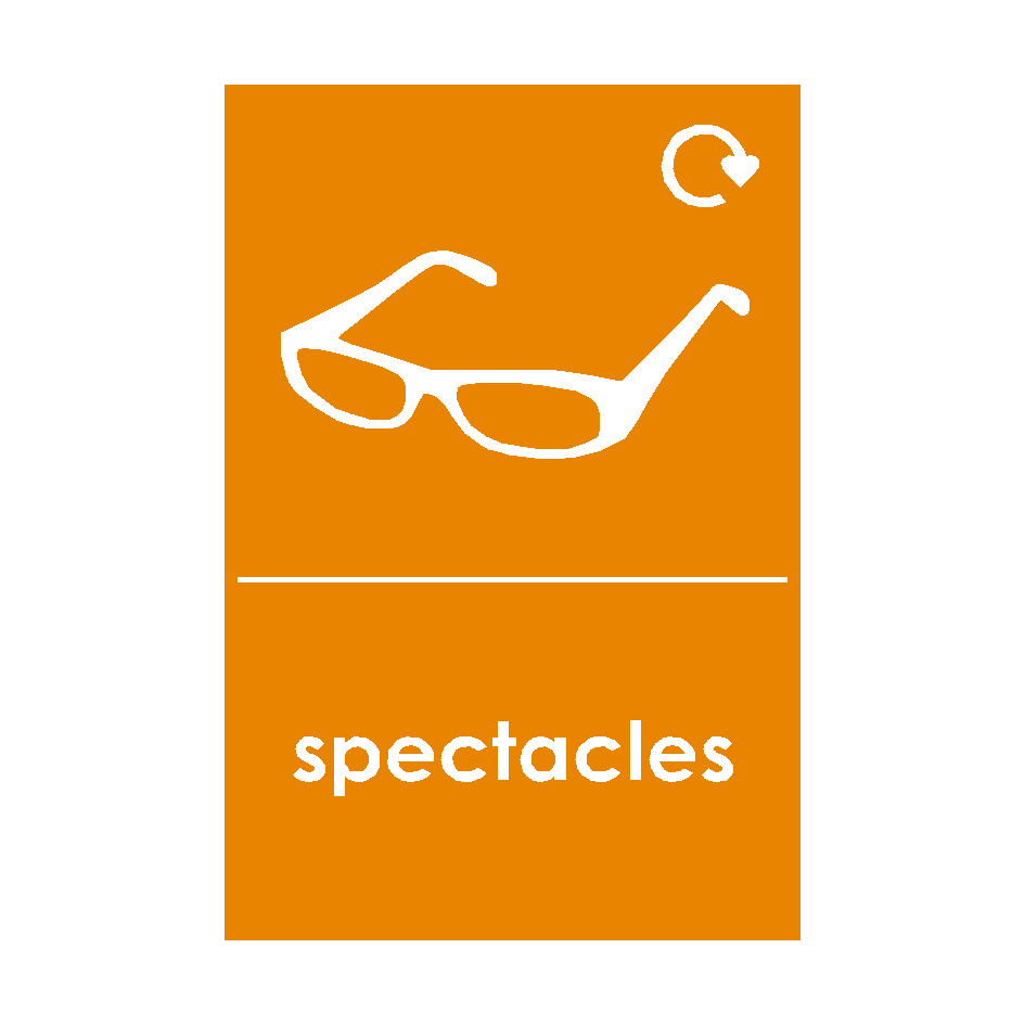 Spectacles Waste Recycling Sticker | Safety-Label.co.uk