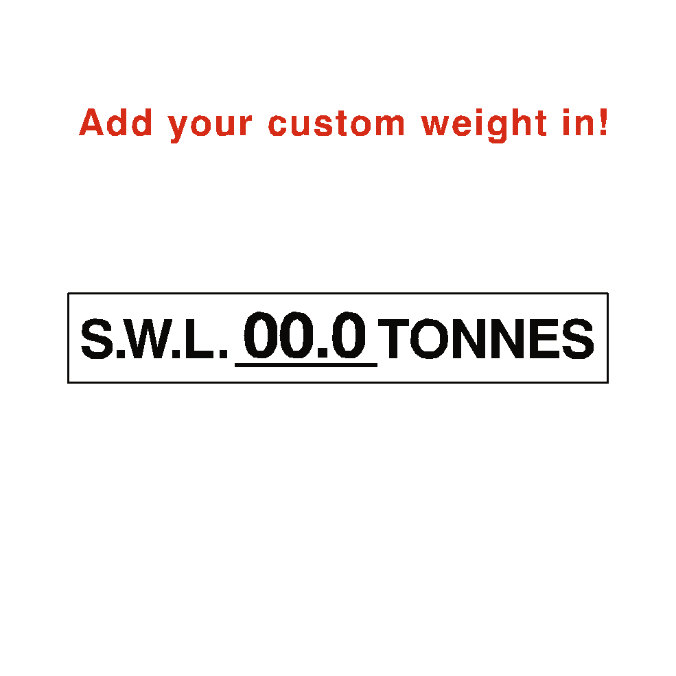 S.W.L Label Tonnes White Custom Weight | Safety-Label.co.uk