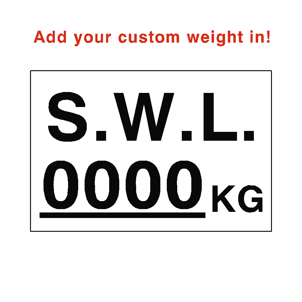 S.W.L Sticker Kg White Custom Weight | Safety-Label.co.uk