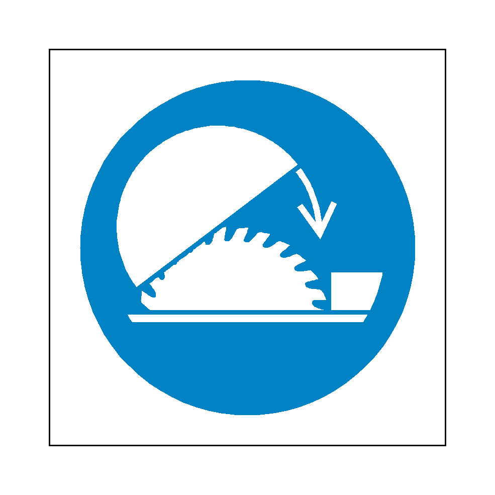 Use Saw Guard Symbol Label | Safety-Label.co.uk