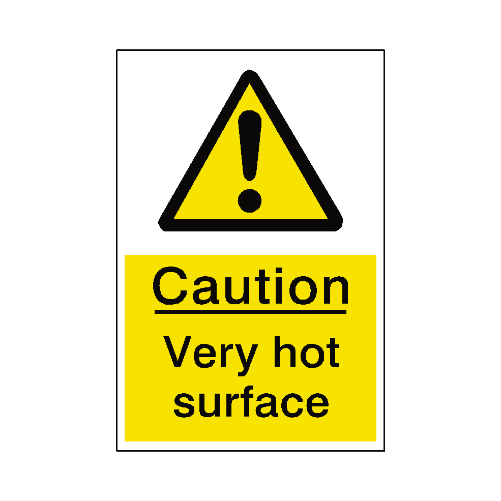Caution Very Hot Surface Sticker | Safety-Label.co.uk