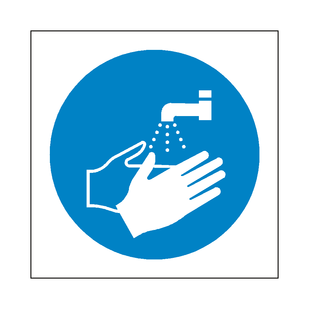 Wash Your Hands Symbol Label | Safety-Label.co.uk