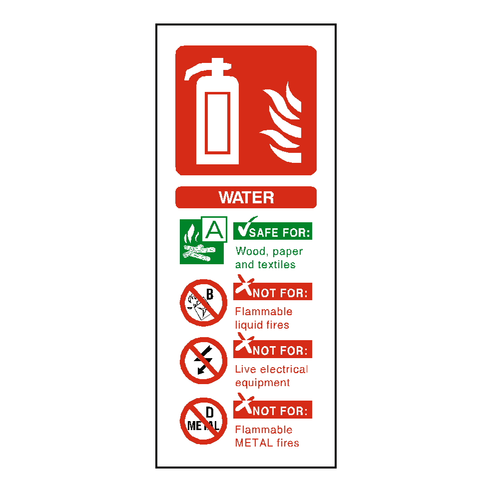 Water Fire Extinguisher Label | Safety-Label.co.uk