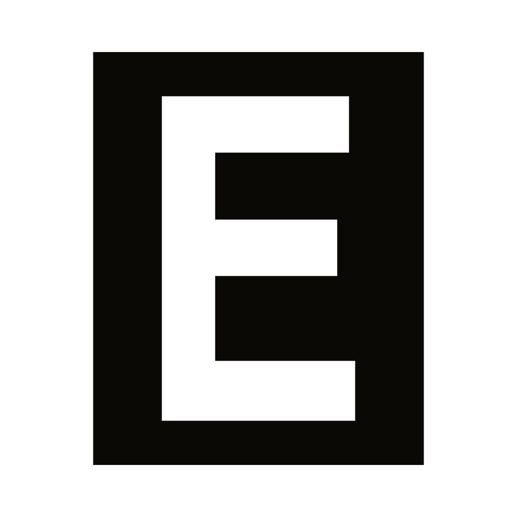 White Letter E Sticker | Safety-Label.co.uk