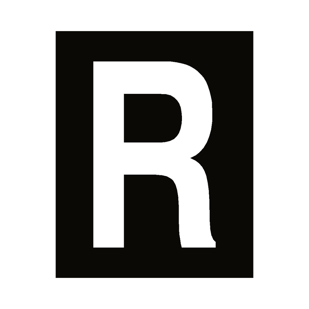 White Letter R Sticker | Safety-Label.co.uk