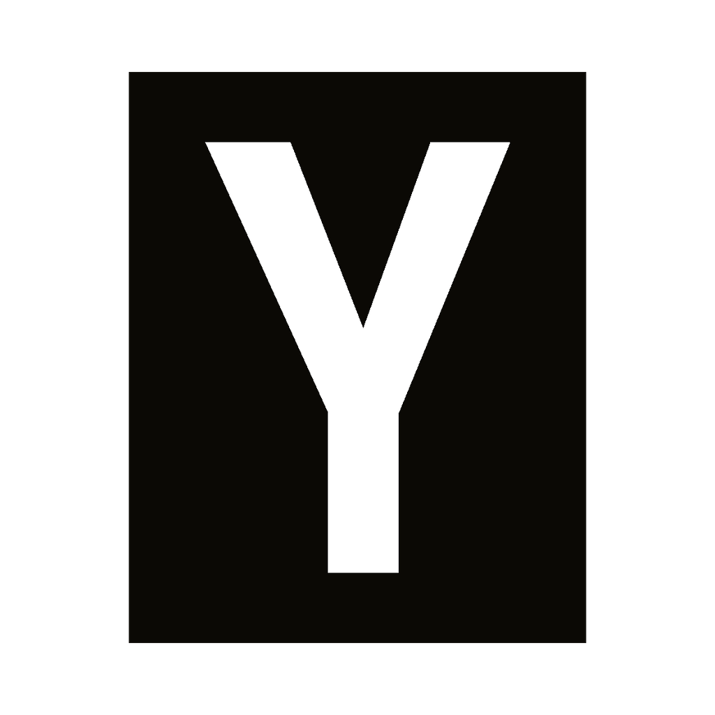 White Letter Y Sticker | Safety-Label.co.uk