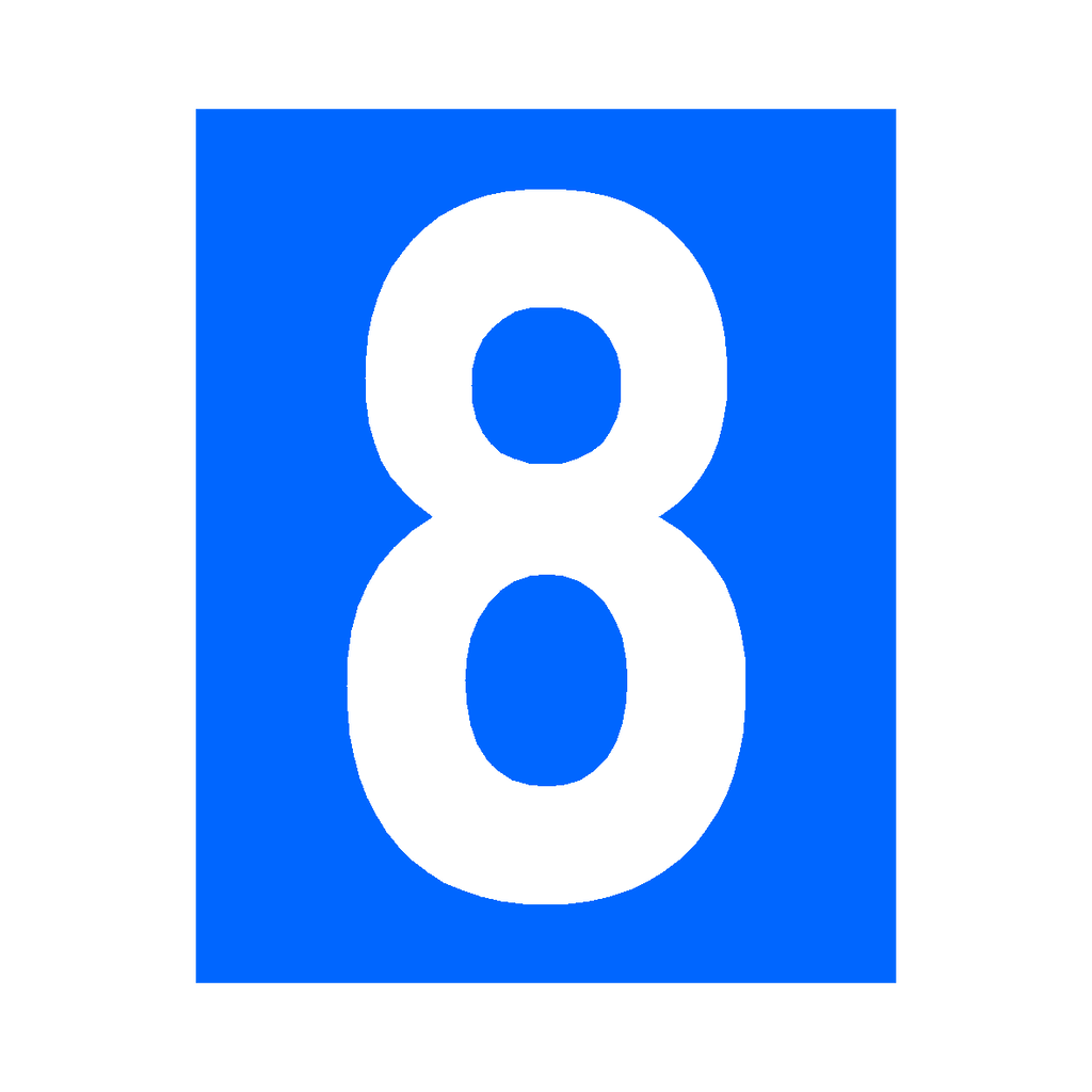 Blue Number 8 Sticker | Safety-Label.co.uk