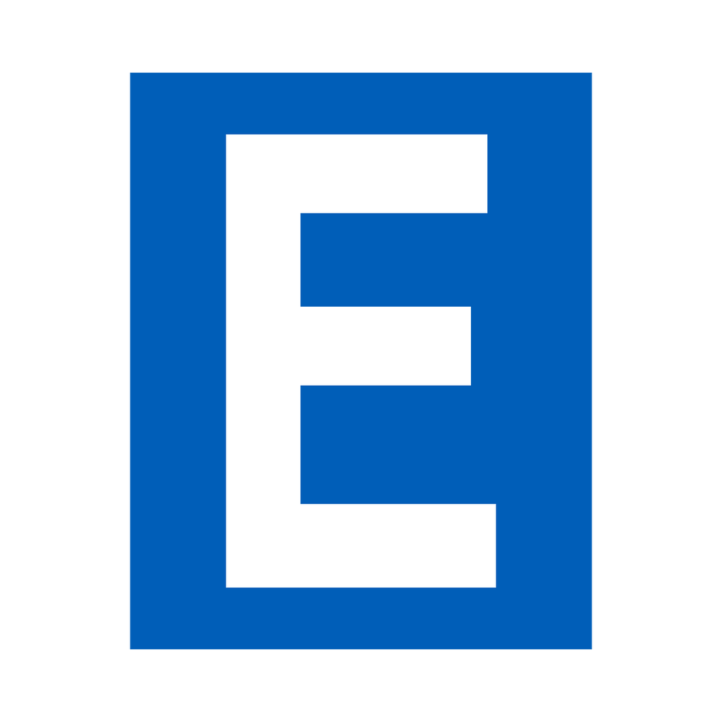 Blue Letter E Sticker | Safety-Label.co.uk