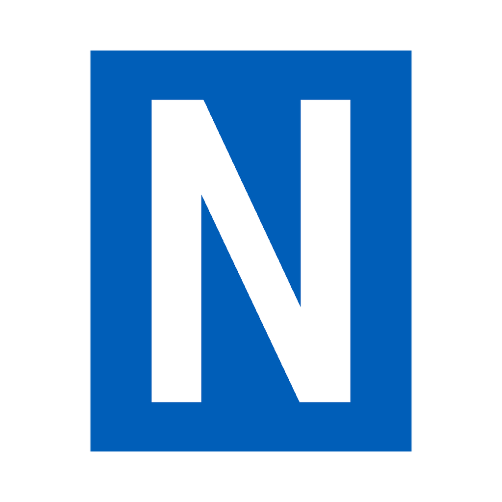 Blue Letter N Sticker | Safety-Label.co.uk